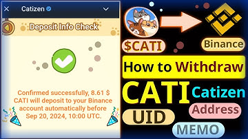 Catizen (CATI) Withdrawal Process || How to Withdraw CATI || Deposit to Exchanges || Binance