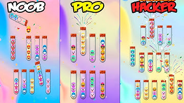 Emoji Sort: Sort Puzzle - NOOB vs PRO vs HACKER