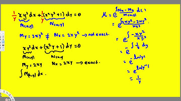 Non - Exact differential equation with integrating factor example