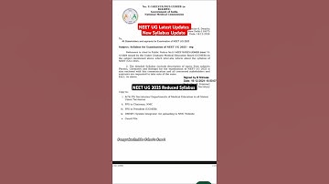 NEET UG Syllabus 2025|Neet Syllabus latest update #shorts #neet #neetupdate #nmcupdate #neetsyllabus