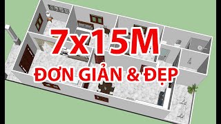 Gợi Ý Mẫu Nhà Cấp 4 7X15M 2 Phòng Ngủ 1 Phòng Thờ Đẹp | Kiến Trúc Nhà Việt  - Youtube
