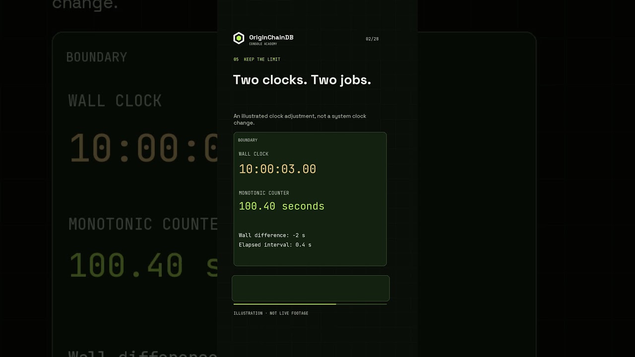 Use two clocks for two different questions | OriginChainDB 