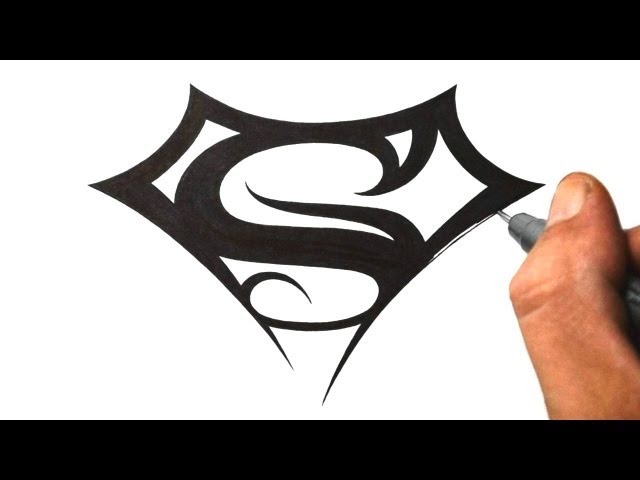Superman tattoo black icon concept Royalty Free Vector Image