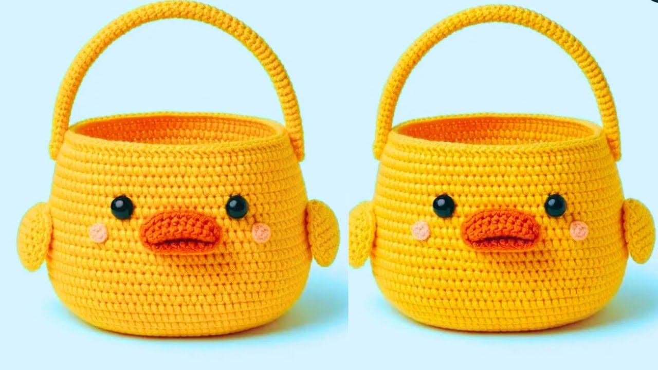 💯💥AMAZING💯👍CROCHET DUCK BASKET🐣KNITTING DESIGN DUCK BASKET MAKING TUTORIAL VERY EASY #duck #basket