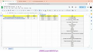 "IMPORTHTML" function in Google Sheets
