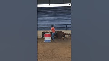 Practice Barrel Run! #barrelracing #horses #horseriding #barrelracer