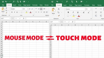 How to  do the switch between touch mode and mouse mode in Excel.