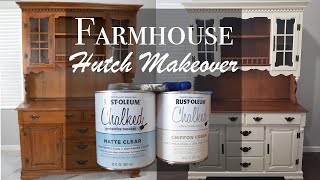 $50 Rustic Farmhouse Hutch Makeover! Rustoleum Chalk Paint