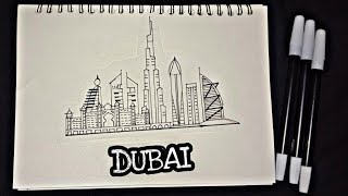 Drawing sketch art building of Dubai || sketsa bangunan dubai || Dubai