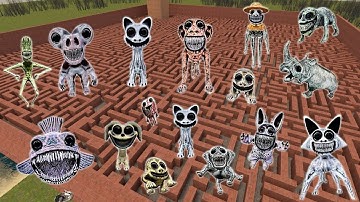 DESTROY ALL ZOONOMALY MONSTERS FAMILY SPARTAN KICKING in BIG MAZE ( Garry