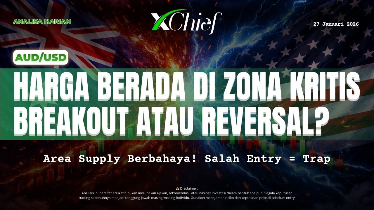 AUDUSD Dalam Tekanan! Supply vs Demand Jadi Penentu Arah | Analisa Forex Hari Ini