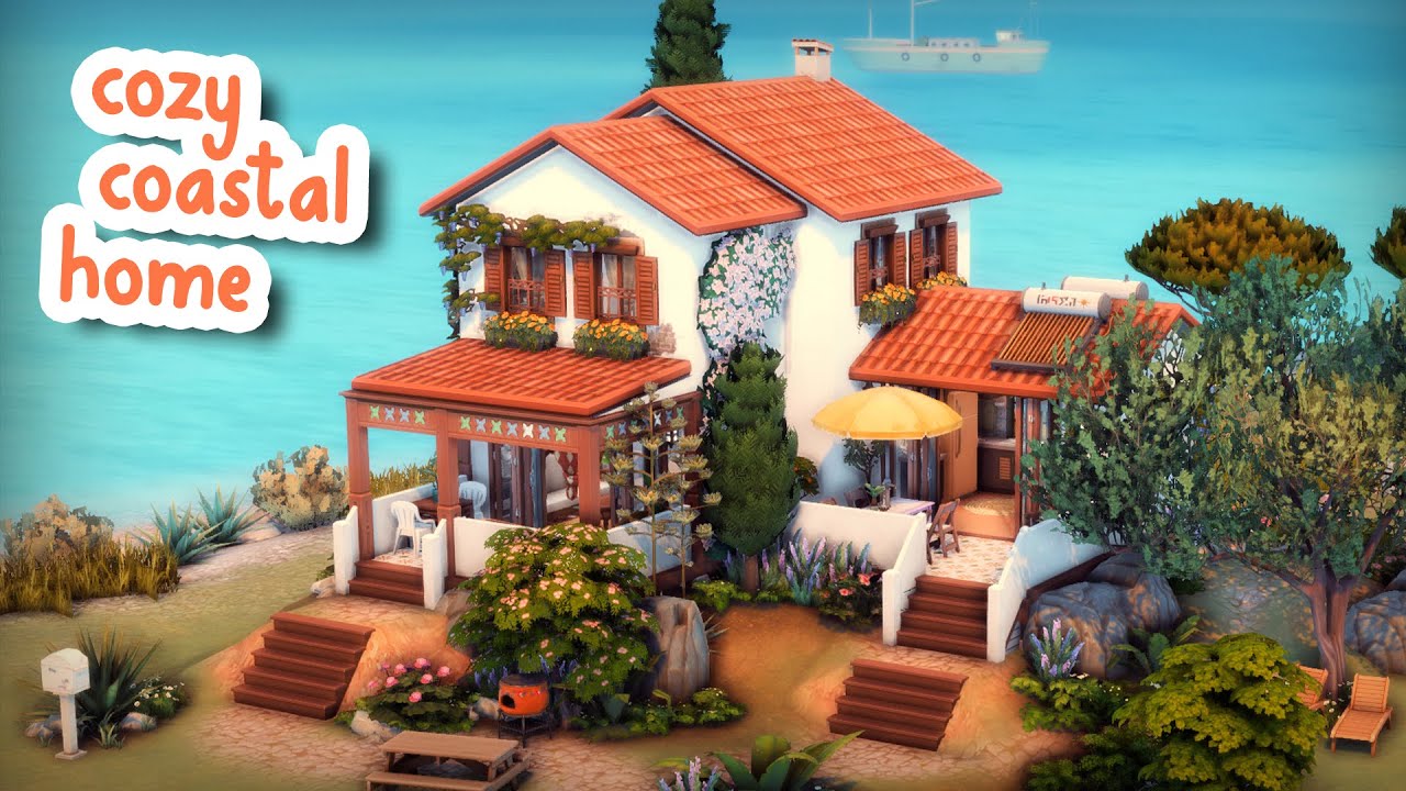 Cozy Coastal Family Home 🌊 || The Sims 4 Speed Build - YouTube