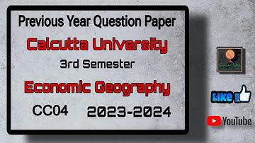 Previous year questions of Economic Geography(3rd sem)||By-Sagarika Nag#geography