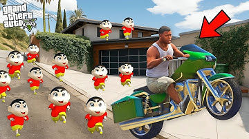 GTA V : Franklin Escapes 1000 Shinchan Attack in GTA 5 ! in Telugu
