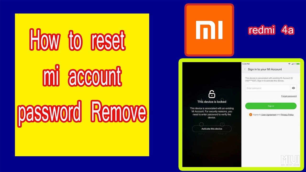 How To Reset Password Remove.Mi account password how to reset
