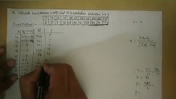 Karl Pearsons Coefficient of Correlation | Solve Questions | Direct method |