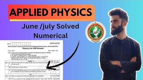 Applied Physics Vtu Numericals (6 marks) Very Important