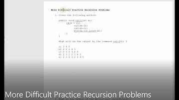 JAVA - Lesson #141 - APCSA - More Difficult Practice Recursion Problems