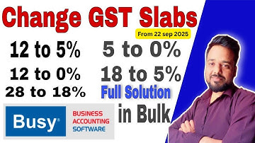 Change GST Slabs & Update in Bulk New GST Tax Rate in Busy Software 21 | GST 2.0 in Busy Accounting
