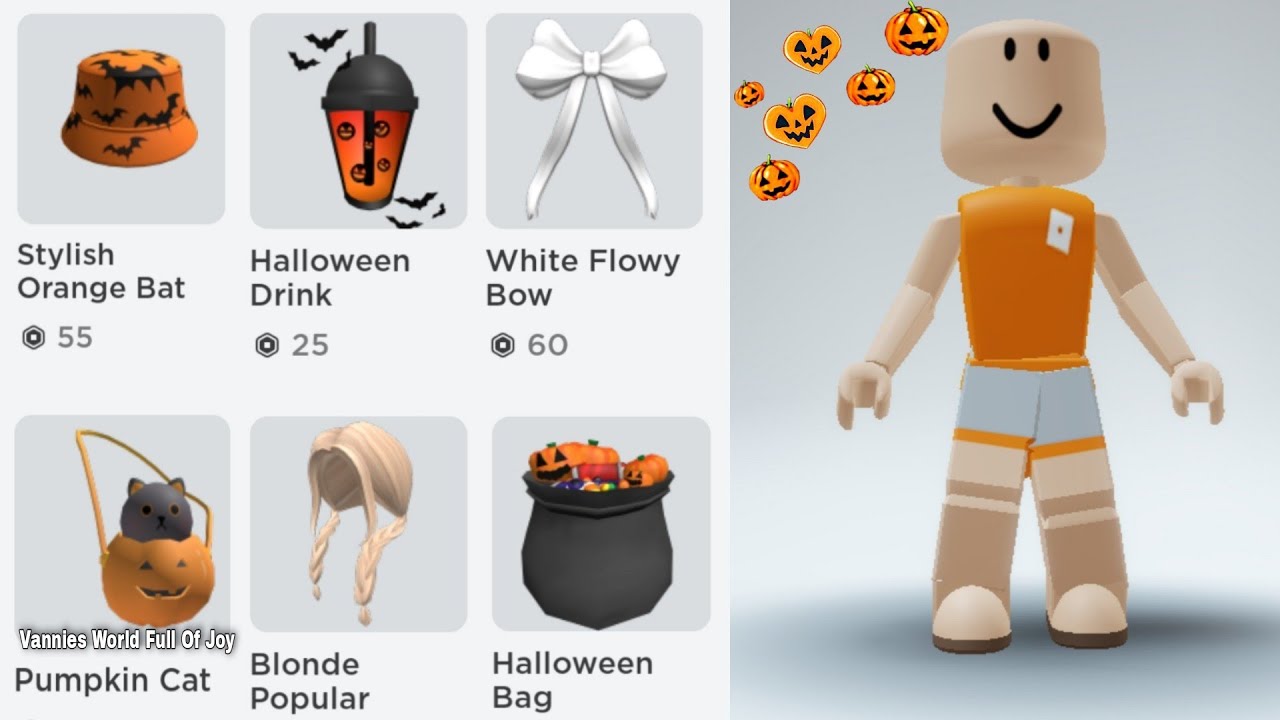 Mua sắm phong cách Halloween trên Roblox: Thỏa sức mua sắm và tạo phong cách Halloween tuyệt vời cho avatar của bạn với sự kiện mua sắm Halloween đang diễn ra trên Roblox. Đừng bỏ lỡ cơ hội để tự tin phô diễn phong cách và tạo nên sự khác biệt trong giới chơi game.