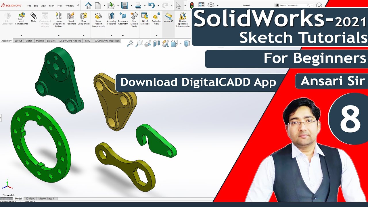 SolidWorks Tutorials | SolidWorks Full Course | In Hindi | SolidWorks ...