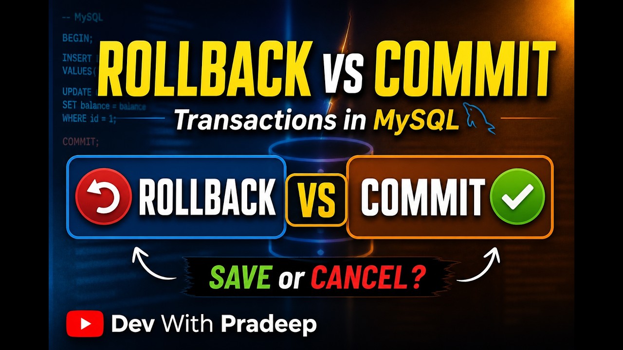 ROLLBACK vs COMMIT in MySQL | Transactions Explained Clearly - YouTube