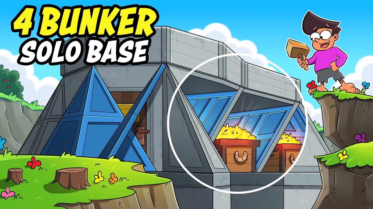 САМАЯ СИЛЬНАЯ ОДИНОЧНАЯ БАЗА с ЧЕТЫРЬМЯ БУНКЕРАМИ в Rust!!!