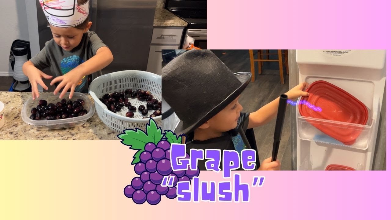 Let's Make Viral Frozen Grape Slush for kids