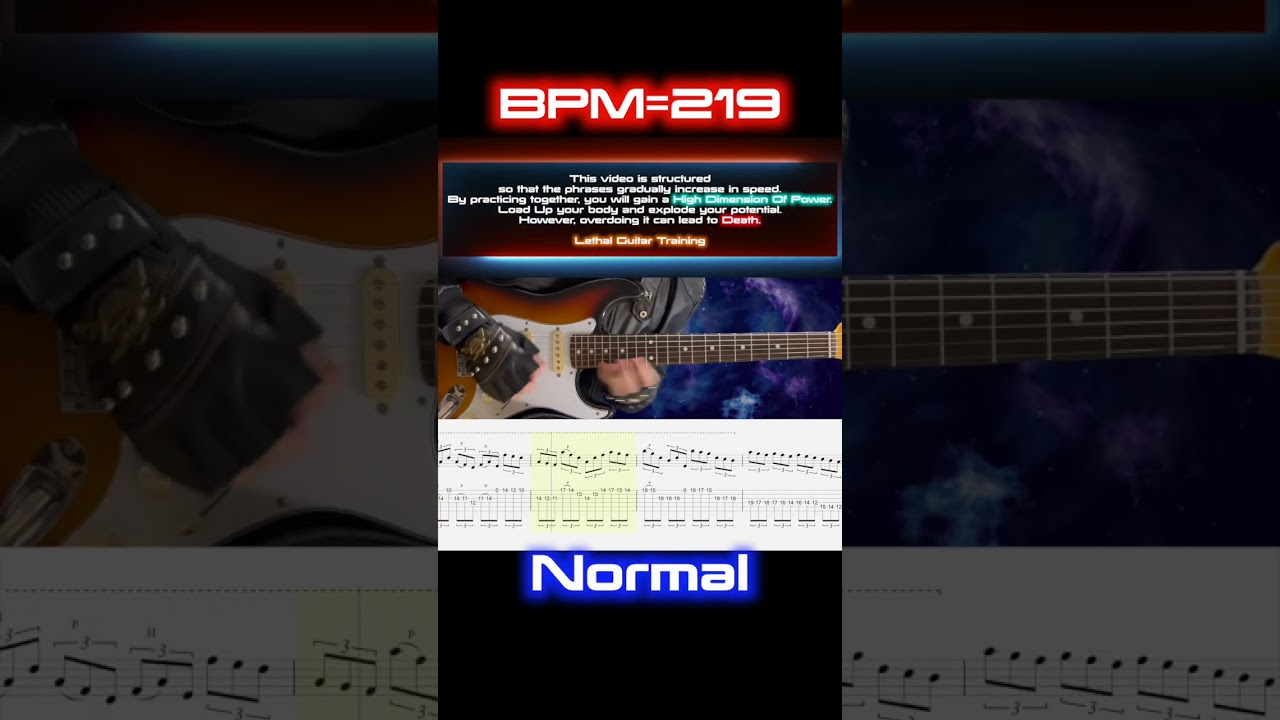 Impellitteri - 17th Century Chicken Pickin'  #1 (Original Key)【Guitar TAB | BPM 60→219】