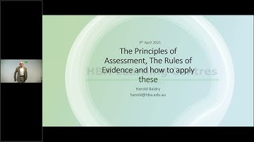PD Session 1 | The Principles of Assessment, The Rules of Evidence and how to apply these