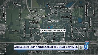 3 rescued from Kzoo lake after boat capsizes