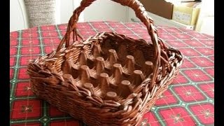 пасхальная корзинка из газетных трубочек /// Easter basket of newspaper tubes