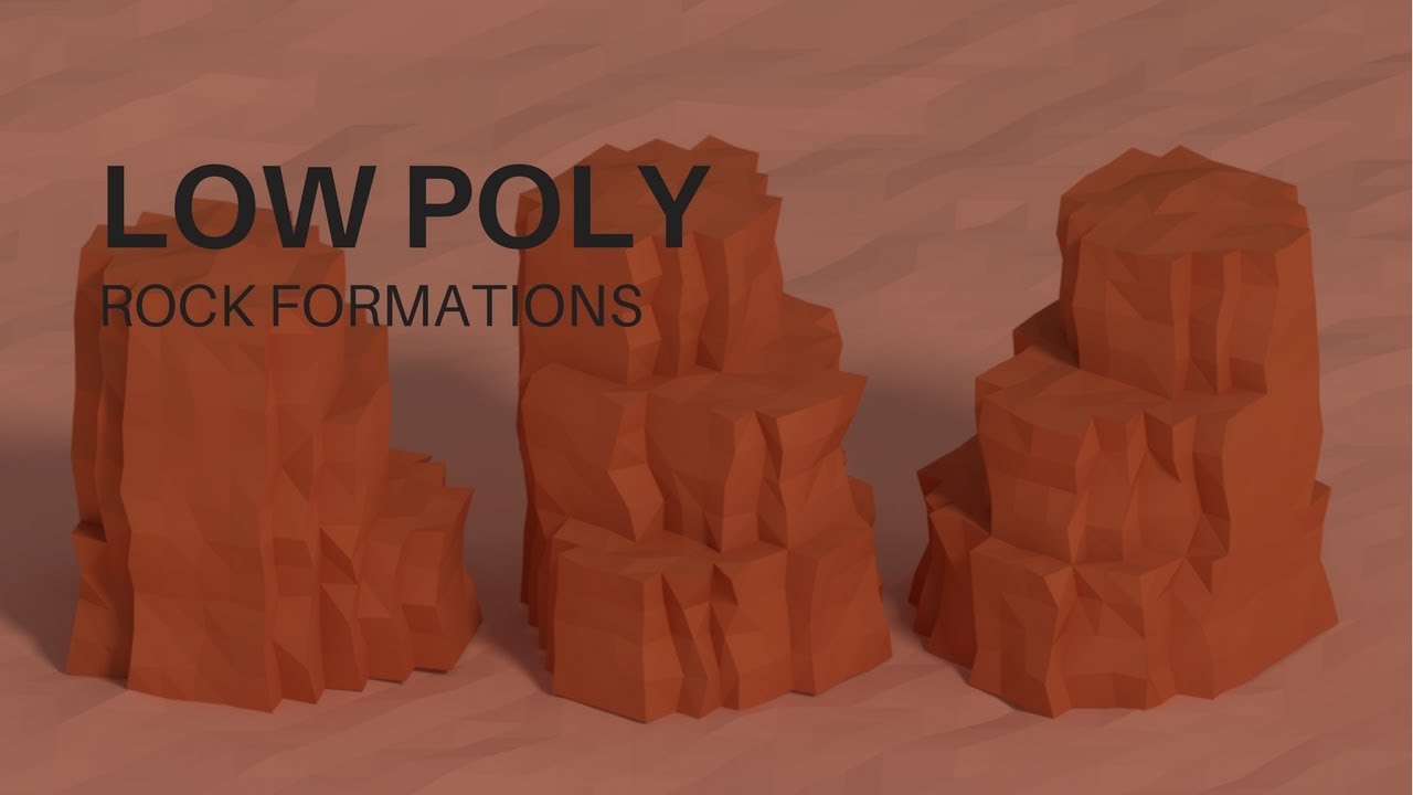 Low poly rock formations blender -