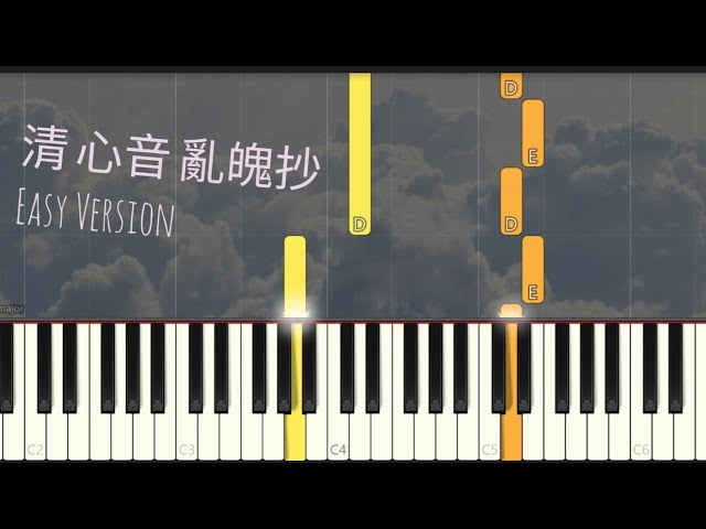 清心音 亂魄抄 Qing Xin Yin | Simple Piano 簡易版（Piano Cover, Synthesia Tutorial) 陳情令 The Untamed OST | 魔道祖師 class=