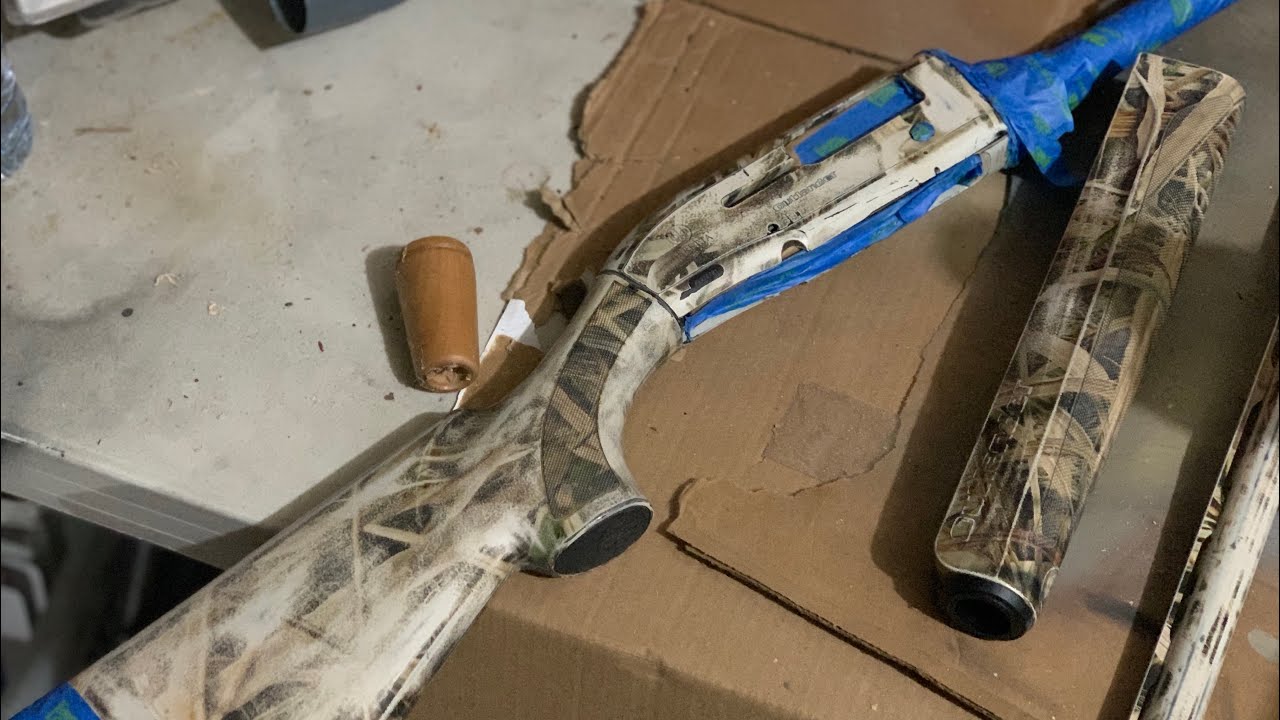 Painting a Shotgun with Spray Paint Not Camo - YouTube
