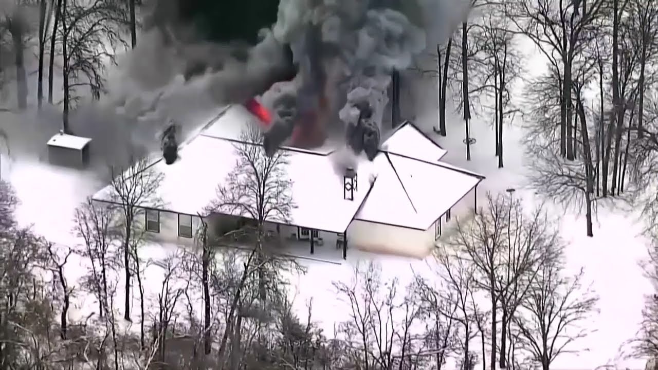 Damaged homes and snowy roadways as winter storm hits US