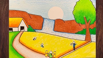 Vẽ ĐỀ TÀI PHONG CẢNH QUÊ HƯƠNG | how to draw scenery #vetranh