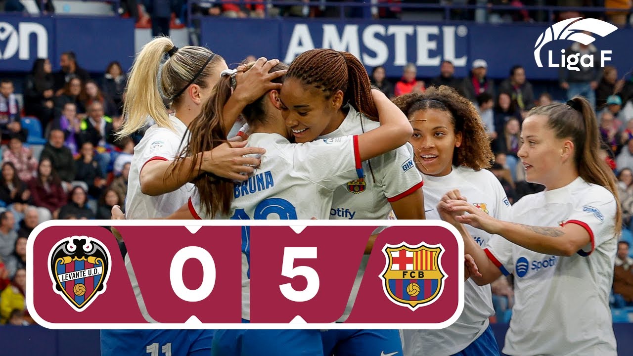 Resumen del Levante UD vs FC Barcelona | Jornada 22 | Liga F - YouTube
