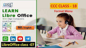 CCC Class -18 | LibreOffice writer class -07 | Writer Formate Menu | CCC Full Course | Complete CCC