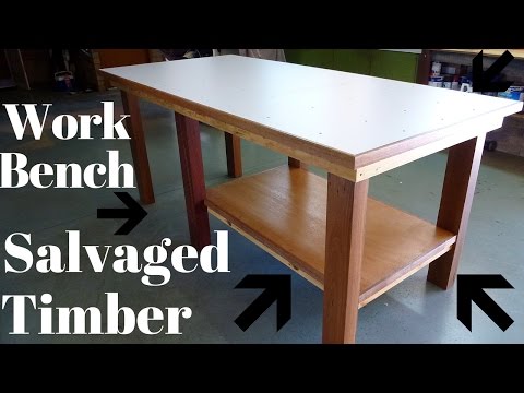 workbench made from salvaged reclaimed timber