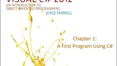 CIT 147 - Programming 1: Microsoft Visual C# - Chapter 1