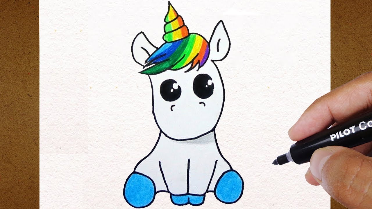 🦄 COMO Desenhar um Unicórnio Kawai