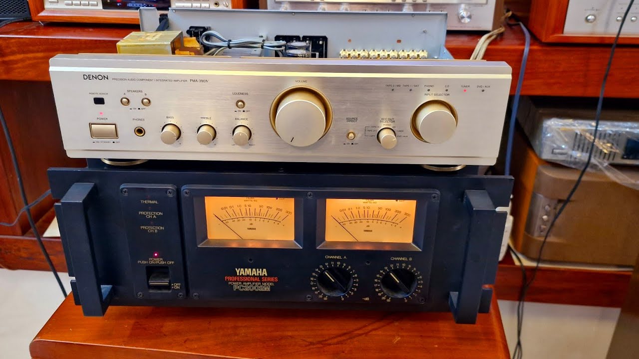 Amply Denon 390iv  ghép với đẩy yamaha 2002M  Đánh hay mọi loại loa