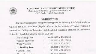 Kuk B.Ed 2nd year academic calendar || 1st year student promoted || Naveen Dahiya