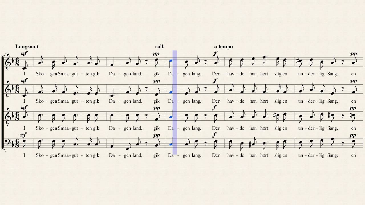 a cappella lyrics Tonen (Haslerud) SATB