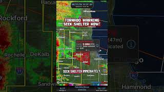 Tornado warning for Aurora and Joliet Illinois
