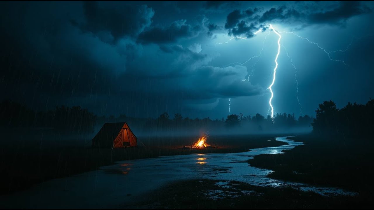 Goodbye Insomnia With Heavy Rain Sound 🌧️ | Live Thunderstorm Ambience for Deep Sleep, Relax & ASMR