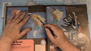 ASMR ~ Brushing History Maps of South America! Soft Spoken Educational Relaxation for Sleep