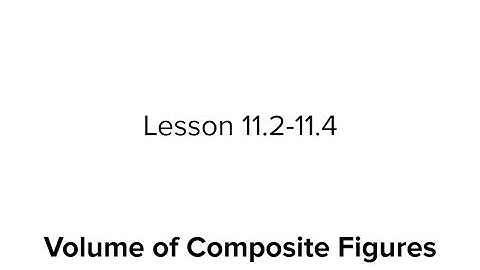Lesson 11.2-11.4: Volume of Composite Figures