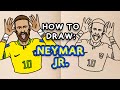 How to draw neymar jr easy step by step tutorial